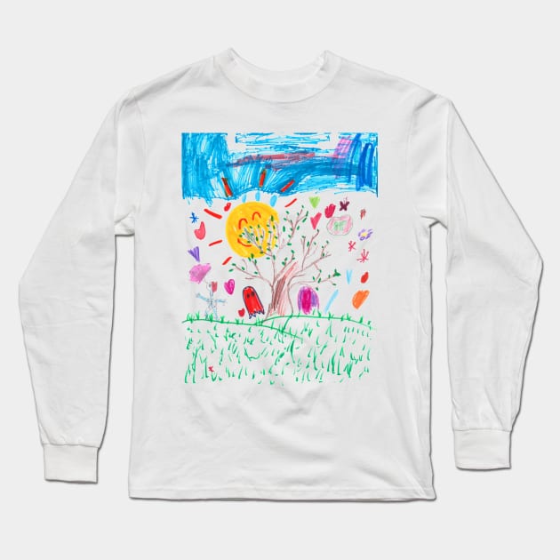 Sunny Day for Optimistic Ghosts - Homeschool Art Class 2021/22 Artist Collab T-Shirt Long Sleeve T-Shirt by Steph Calvert Art